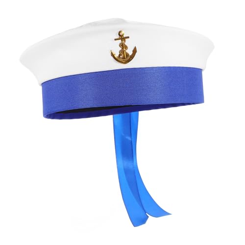 CAXUSD Sailor Cosplay Hut Kostüm Weiß Trim Modische Und Attraktive Party Supplies Accessoire von CAXUSD