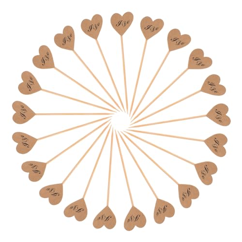 CAXUSD Vintage Kraftpapier Herz Cupcake Picks Tortenstecker Für Hochzeiten Geburtstagsfeiern Babypartys Und DIY Desserts Perfekte Deko Für Ihre Feierlichkeiten von CAXUSD