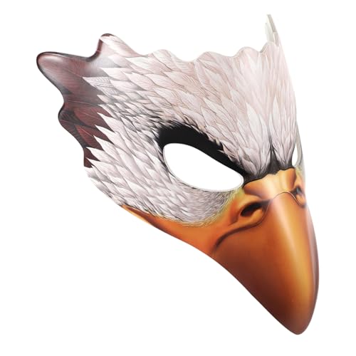 CAXUSD Weiße Adlermaske Cosplay-tiermasken Adler-maskerade-maske Weißkopfseeadler Kostüm Vogel Maske Neuheit Tiermaske Nasenschnabelmasken Lustige Kopfmasken Zubehör 3d Kleidung Pu von CAXUSD