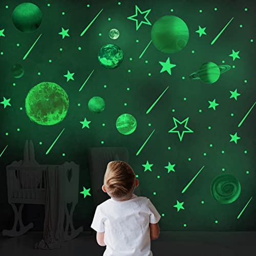 Leuchtsterne Selbstklebend Kinderzimmer, CAYUDEN Grünen Sonnensystem Leuchten Im Dunkeln Planeten Wandaufkleber Deckendekorationen Leuchtende Aufkleber Wandtattoo Kinderzimmer Jungen Mädchen Kinder Leuchtsterne Selbstklebend Kinderzimmer, CAYUDEN Grünen Sonnensystem Leuchten Im Dunkeln Planeten Wandaufkleber Deckendekorationen Leuchtende Aufkleber Wandtattoo Kinderzimmer Jungen Mädchen Kinder von CAYUDEN