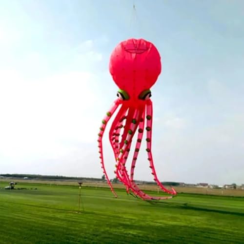 26m Big Kite Octopus Kite Pendant Inflatable Kite Buggy Kitesurf (Color : 20m Rosered, Size : Kite) von CAYUND