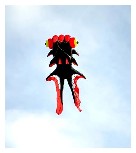 400 cm / 550 cm / 800 cm Drachenanhänger, weicher Drachenanhänger, Outdoor-Spaßdrachen, großer Drachen (Color : 550cm Black Red, Size : Kite) von CAYUND