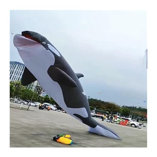 CAYUND 12 m großer Hai-Drachen, großer Drachen-Wetterfahnen-Windsack, Outdoor-Socken-Drachen von CAYUND