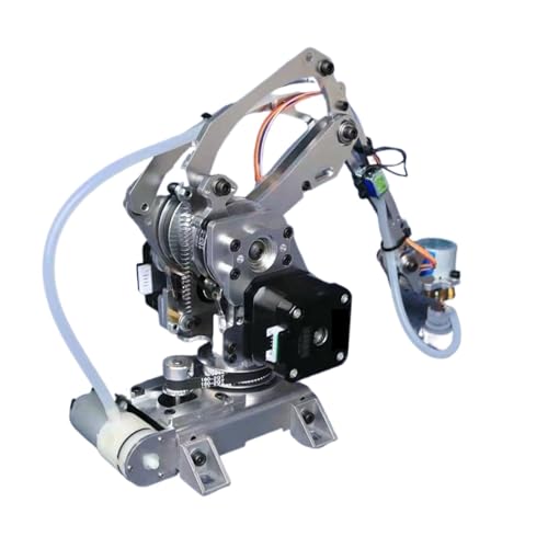 CAYUND Roboter 22A Vollmetall-4-Achsen-Schrittmotor, mechanischer Arm, unmontierter Bausatz mit Sauger und Klemme, Hochleistungs-Industrieroboter von CAYUND