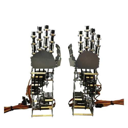 CAYUND Roboter 5Dof Metal Hand Palm, Bionic Mechanical Finger Humanoid Robot, 5 Axis Small Servo Manipulator Gripper Claw DIY Stem(1 Pair Hand) von CAYUND