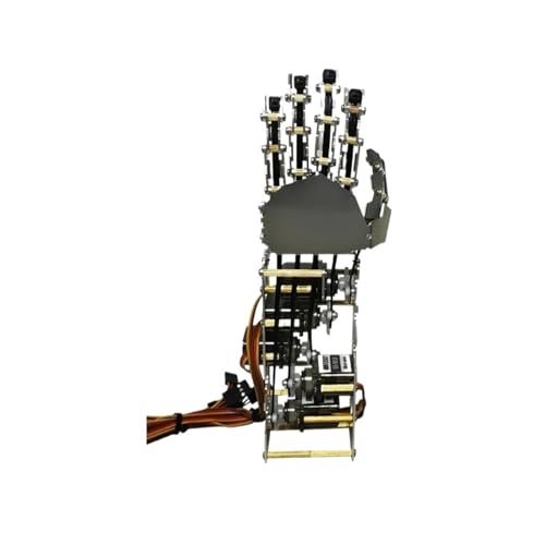 CAYUND Roboter 5Dof Metal Hand Palm, Bionic Mechanical Finger Humanoid Robot, 5 Axis Small Servo Manipulator Gripper Claw DIY Stem(Left Hand) von CAYUND