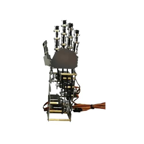 CAYUND Roboter 5Dof Metal Hand Palm, Bionic Mechanical Finger Humanoid Robot, 5 Axis Small Servo Manipulator Gripper Claw DIY Stem(Right Hand) von CAYUND