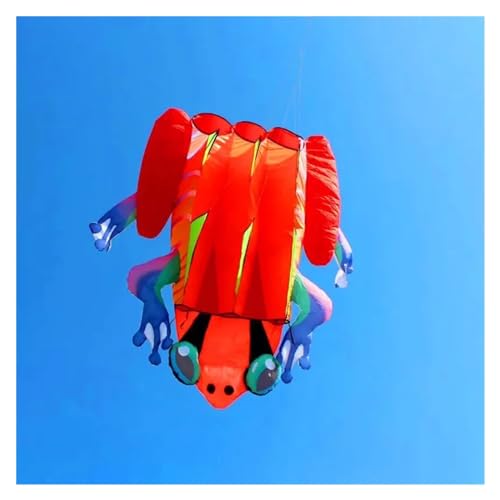 Großer Froschdrachen, 3 m² / 5,5 m² / 8,5 m² / 20 m² / 40 m², Fliegender weicher Drachen, Outdoor-Drachen (Color : 20sqm OrangeRed, Size : Kite) von CAYUND