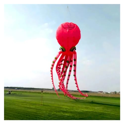 Oktopus Drachen 20 m / 26 m großer Drachen, Octopus-Drachen, Outdoor-Spiel, ultragroßer Drachensport (Color : Rosered, Size : 20m) von CAYUND