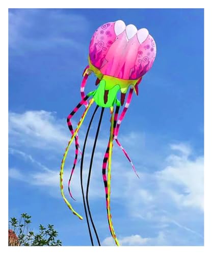 Oktopus Drachen Quallendrachen, Fliegender weicher Drachendrachen, ultragroßer Drachen, Winddrachen (Color : Pink, Size : 45m) von CAYUND