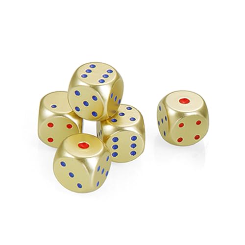 6-seitige Figuren aus Aluminiumlegierung, massive Würfel, handpoliert, Metallwürfel, Ecktrinken, Spielwerkzeug, leichtes Aluminium von CAZSTYK