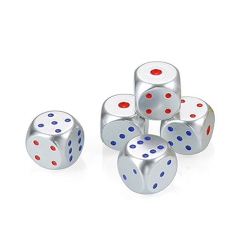 6-seitige Figuren aus Aluminiumlegierung, massive Würfel, handpoliert, Metallwürfel, Ecktrinken, Spielwerkzeug, leichtes Aluminium von CAZSTYK