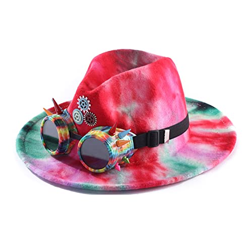 CAZSTYK Filzhut mit Krempe, Steampunk-Hut, für Hochzeit, coole Kopfbedeckung, Zubehör, Cosplay, Party, Requisiten, Kostüm, Erwachsenen-Requisiten, Hut CAZSTYK Filzhut mit Krempe, Steampunk-Hut, für Hochzeit, coole Kopfbedeckung, Zubehör, Cosplay, Party, Requisiten, Kostüm, Erwachsenen-Requisiten, Hut von CAZSTYK