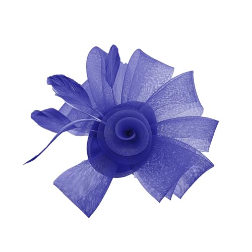 Gefiederte Tüll-Haarspange, Rollenspiel-Accessoire, Kopfschmuck für Abendveranstaltungen, Partys, Derby-Event-Kostüme, Kopfbedeckung, Tüll-Haarspange von CAZSTYK