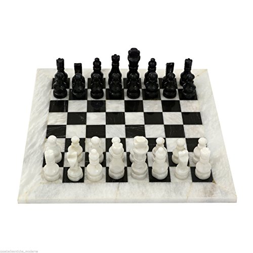 Schachbrett mit schwarz-weißen Marmorintarsien, Schachspiel aus italienischem Marmor, Schachbrett: 30x30 cm, Classic Home Design. Schachbrett mit schwarz-weißen Marmorintarsien, Schachspiel aus italienischem Marmor, Schachbrett: 30x30 cm, Classic Home Design. von CBAM