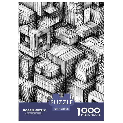 3D-Würfel Puzzles 1000 Teile Schwer Puzzle Spielzeug Pädagogisches Spiel Impossible Block Herausforderung Spielzeug Für Erwachsene Kinder 70x50cm/1000pcs von CBCoin