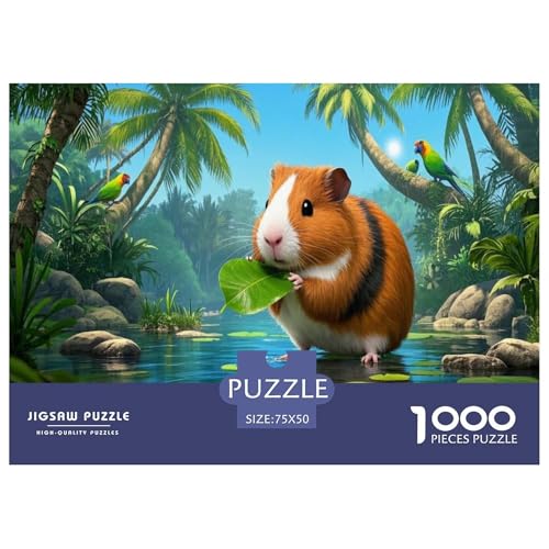 Abessinier-Meerschweinchen Puzzle 1000-teilige Schwer Puzzle Spielzeug Pädagogisches Spiel Impossible Herausforderungsspielzeug Für Erwachsene Und Kinder Ab 12 Jahren 1000pcs (75x50cm) von CBCoin