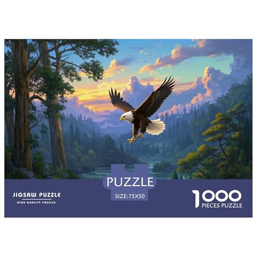 Adler Puzzle 1000-teilige Schwer Puzzle Spielzeug Lernspiel Impossible Herausforderungsspielzeug Für Erwachsene Und Kinder Ab 12 Jahren 1000pcs (75x50cm) von CBCoin