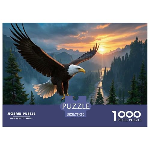 Adler Puzzle 1000-teilige Schwer Puzzle Spielzeug Pädagogisches Spiel Impossible Herausforderungsspielzeug Für Erwachsene Und Kinder in Bewährter 1000pcs (75x50cm) von CBCoin