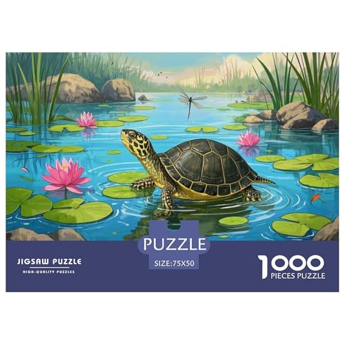 Afrikanische Sideneck-Schildkröte Puzzles 1000 Teile Schwer Puzzle Spielzeug Lernspiel Impossible Herausforderungsspielzeug Für Erwachsene Kinder 1000pcs (75x50cm) von CBCoin