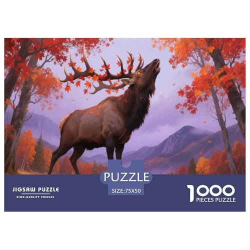 Alce Puzzle 1000 Teile Schwer Puzzle Spielzeug Lernspiel Impossible Herausforderung Spielzeug Für Erwachsene Kinder 1000pcs (75x50cm) von CBCoin