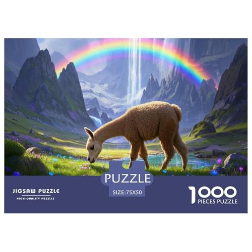 Alpaka Puzzles 1000 Teile Schwer Puzzle Spielzeug Pädagogisches Spiel Impossible Herausforderungsspielzeug Für Erwachsene Und Kinder in Bewährter 1000pcs (75x50cm) von CBCoin