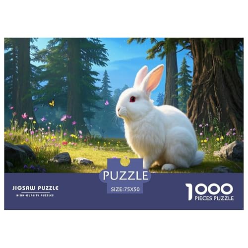 Angorakaninchen Puzzle 1000-teilige Schwer Puzzle Spielzeug Pädagogisches Spiel Impossible Herausforderungsspielzeug Für Erwachsene Und Kinder Ab 12 Jahren 1000pcs (75x50cm) von CBCoin