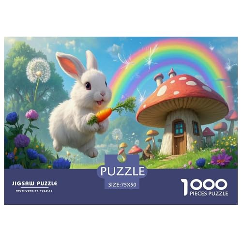 Angorakaninchen Puzzles 1000 Teile Schwer Puzzle Spielzeug Lernspiel Impossible Herausforderung Spielzeug Für Erwachsene Und Kinder in Bewährter 1000pcs (75x50cm) von CBCoin