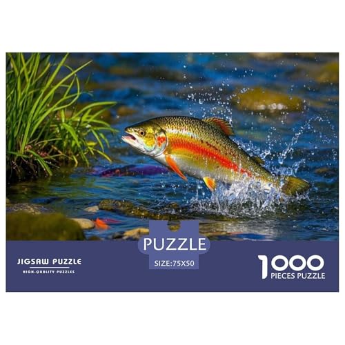 Atlantischer Lachs Puzzle 1000 Teile Schwer Puzzle Spielzeug Lernspiel Impossible Herausforderung Spielzeug Für Erwachsene Und Kinder in Bewährter 1000pcs (75x50cm) von CBCoin