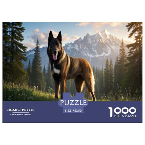 Belgischer Malinois Puzzles 1000 Teile Schwer Puzzle Spielzeug Lernspiel Impossible Herausforderungsspielzeug Für Erwachsene Kinder 1000pcs (75x50cm) von CBCoin