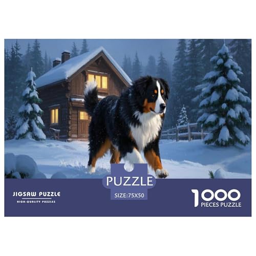 Berner Sennenhund Puzzle 1000 Teile Schwer Puzzle Spielzeug Lernspiel Impossible Herausforderung Spielzeug Für Erwachsene Und Kinder Ab 14 Jahren 1000pcs (75x50cm) von CBCoin
