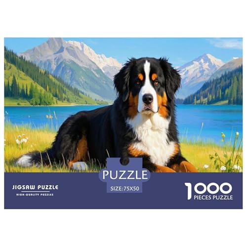 Berner Sennenhund Puzzle 1000 Teile Schwer Puzzle Spielzeug Pädagogisches Spiel Impossible Herausforderung Spielzeug Für Erwachsene Kinder 1000pcs (75x50cm) von CBCoin