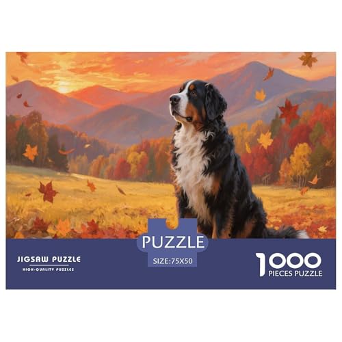 Berner Sennenhund Puzzle 1000 Teile Schwer Puzzle Spielzeug Pädagogisches Spiel Impossible Herausforderung Spielzeug Für Erwachsene Kinder 1000pcs (75x50cm) von CBCoin