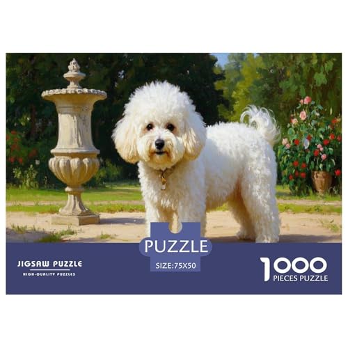Bichon Frise Puzzles 1000 Teile Schwer Puzzle Spielzeug Lernspiel Impossible Herausforderung Spielzeug Für Erwachsene Kinder 1000pcs (75x50cm) von CBCoin
