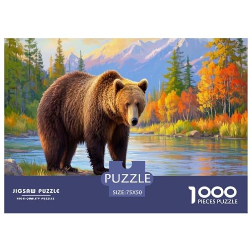 Braunbär Puzzle 1000 Teile Schwer Puzzle Spielzeug Lernspiel Impossible Herausforderung Spielzeug Für Erwachsene Und Kinder in Bewährter 1000pcs (75x50cm) von CBCoin