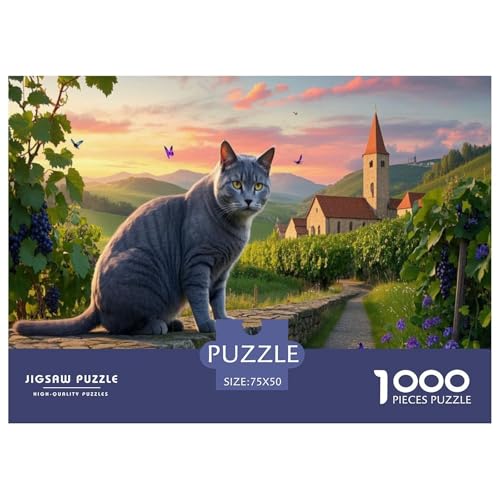 Chartreux Puzzles 1000 Teile Schwer Puzzle Spielzeug Lernspiel Impossible Herausforderung Spielzeug Für Erwachsene Und Kinder in Bewährter 1000pcs (75x50cm) von CBCoin