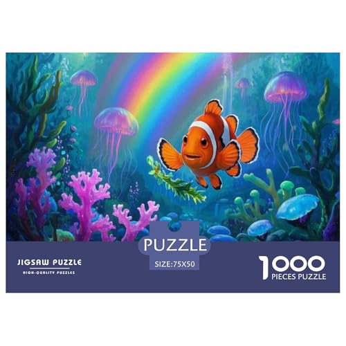 Clownfisch Puzzle 1000 Teile Schwer Puzzle Spielzeug Lernspiel Impossible Herausforderungsspielzeug Für Erwachsene Kinder 1000pcs (75x50cm) von CBCoin
