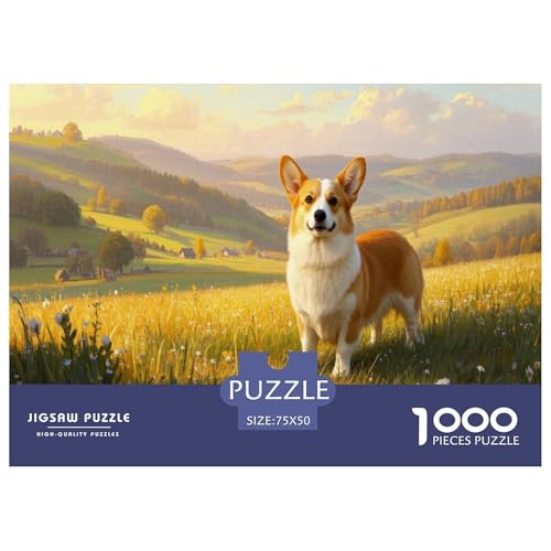 Corgi Puzzles 1000 Teile Schwer Puzzle Spielzeug Lernspiel Impossible Herausforderung Spielzeug Für Erwachsene Und Kinder Ab 12 Jahren 1000pcs (75x50cm) von CBCoin