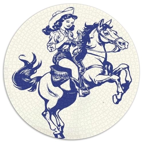 Cowgirl Puzzle 1000-teilige Schwer Puzzle Spielzeug Pädagogisches Spiel Impossible Western Girl Herausforderung Spielzeug Für Erwachsene Und Kinder Ab 12 Jahren 1000pcs (67.5x67.5cm) von CBCoin