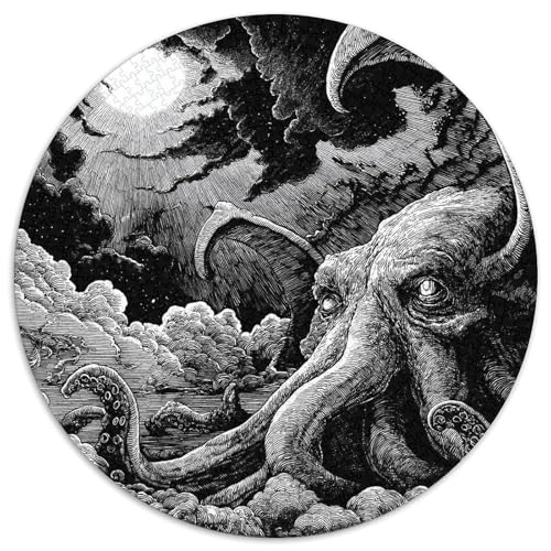 Cthulhu Puzzle 1000 Teile Schwer Puzzle Spielzeug Lernspiel Impossible Tintenfischgott Herausforderung Spielzeug Für Erwachsene Und Kinder in Bewährter 1000pcs (67.5x67.5cm) von CBCoin