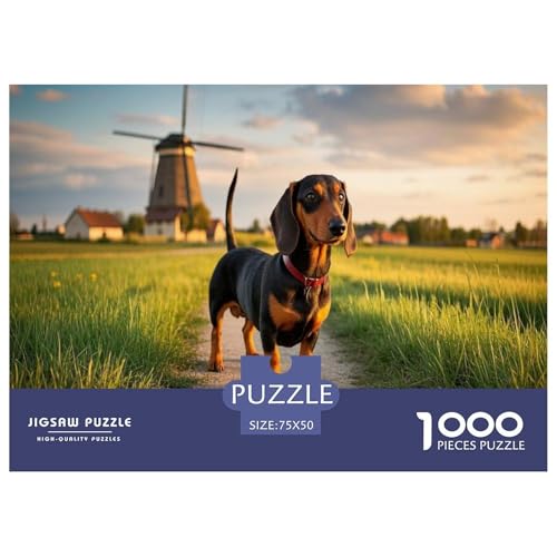 Dachshund Puzzles 1000 Teile Schwer Puzzle Spielzeug Lernspiel Impossible Herausforderungsspielzeug Für Erwachsene Und Kinder Ab 12 Jahren 1000pcs (75x50cm) von CBCoin