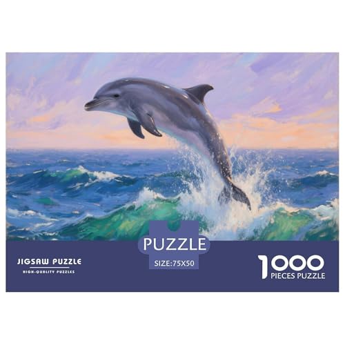 Delfin Puzzle 1000 Teile Schwer Puzzle Spielzeug Lernspiel Impossible Herausforderung Spielzeug Für Erwachsene Und Kinder in Bewährter 1000pcs (75x50cm) von CBCoin