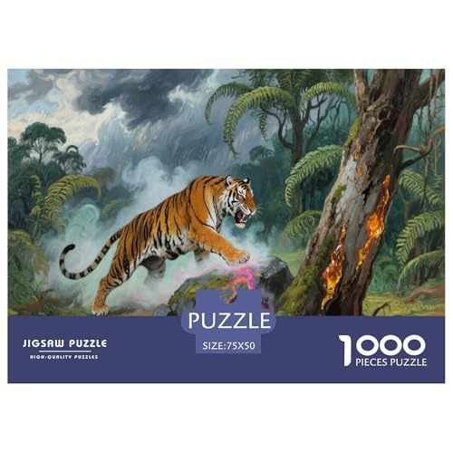 Der bengalische Tiger Puzzles 1000 Teile Schwer Puzzle Spielzeug Lernspiel Impossible Herausforderung Spielzeug Für Erwachsene Und Kinder Ab 12 Jahren 1000pcs (75x50cm) von CBCoin