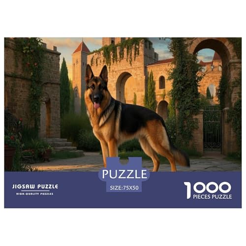 Deutscher Schäferhund Puzzles 1000 Teile Schwer Puzzle Spielzeug Pädagogisches Spiel Impossible Herausforderung Spielzeug Für Erwachsene Und Kinder in Bewährter 1000pcs (75x50cm) von CBCoin