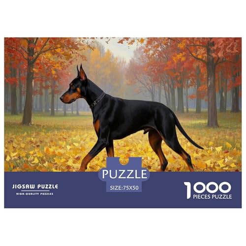 Dobermannpinscher Puzzles 1000 Teile Schwer Puzzle Spielzeug Pädagogisches Spiel Impossible Herausforderung Spielzeug Für Erwachsene Und Kinder Ab 14 Jahren 1000pcs (75x50cm) von CBCoin