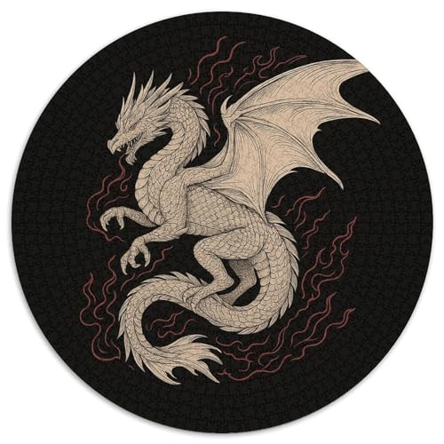 Drache Puzzle 1000-teilige Schwer Puzzle Spielzeug Lernspiel Impossible Wyrm Herausforderung Spielzeug Für Erwachsene Und Kinder Ab 14 Jahren 1000pcs (67.5x67.5cm) von CBCoin