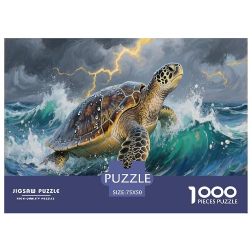 Echte Karettschildkröte Puzzle 1000 Teile Schwer Puzzle Spielzeug Lernspiel Impossible Herausforderung Spielzeug Für Erwachsene Und Kinder Ab 12 Jahren 1000pcs (75x50cm) von CBCoin