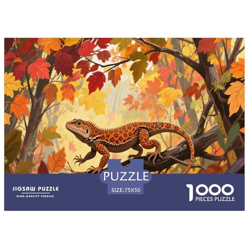 Eidechse Puzzle 1000-teilige Schwer Puzzle Spielzeug Pädagogisches Spiel Impossible Herausforderung Spielzeug Für Erwachsene Und Kinder Ab 14 Jahren 1000pcs (75x50cm) von CBCoin