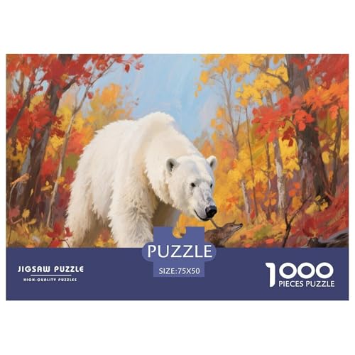 Eisbär Puzzle 1000 Teile Schwer Puzzle Spielzeug Lernspiel Impossible Herausforderungsspielzeug Für Erwachsene Und Kinder Ab 12 Jahren 1000pcs (75x50cm) von CBCoin