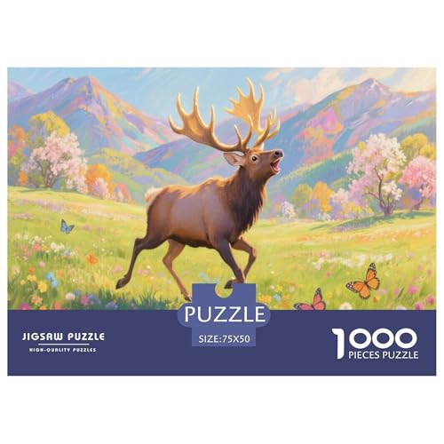 Elch Puzzle 1000-teilige Schwer Puzzle Spielzeug Lernspiel Impossible Herausforderungsspielzeug Für Erwachsene Und Kinder in Bewährter 1000pcs (75x50cm) von CBCoin